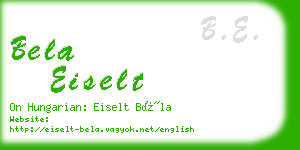 bela eiselt business card